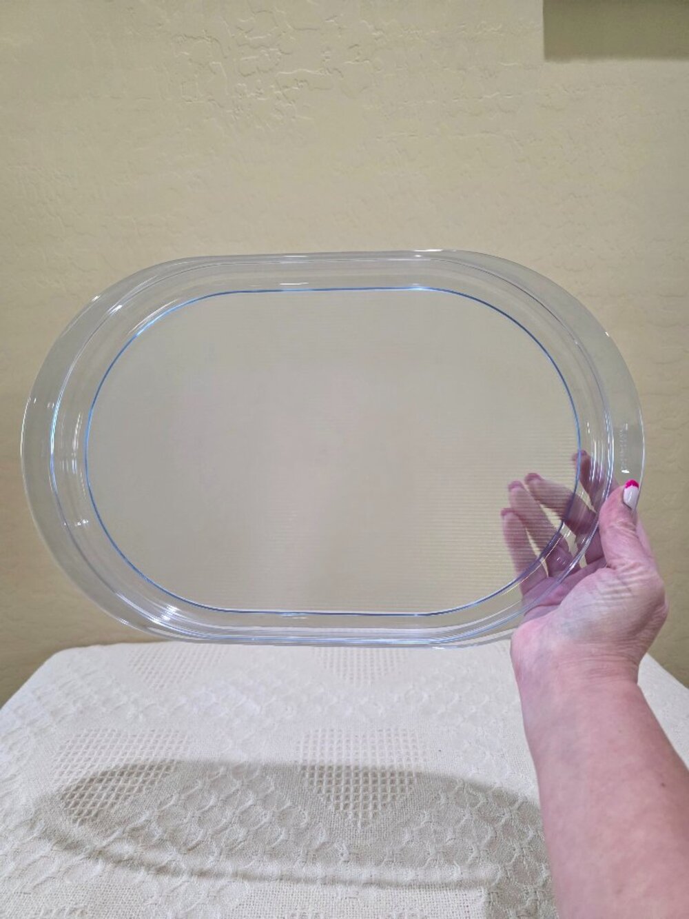 Authentic Tupperware Preludio Transparent Blue Acrylic Oval Serving Vanity Tray